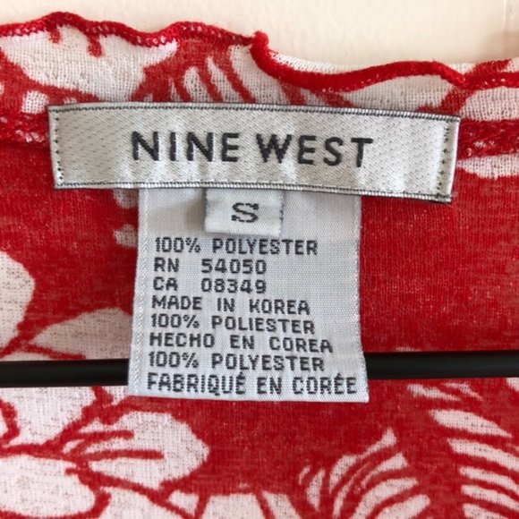 Nine West Red floral wrap dress SZ Small - Picture 5 of 5